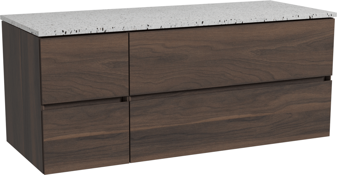 Storke Edge badkamermeubel met Tavola wastafelblad voor waskom(men)