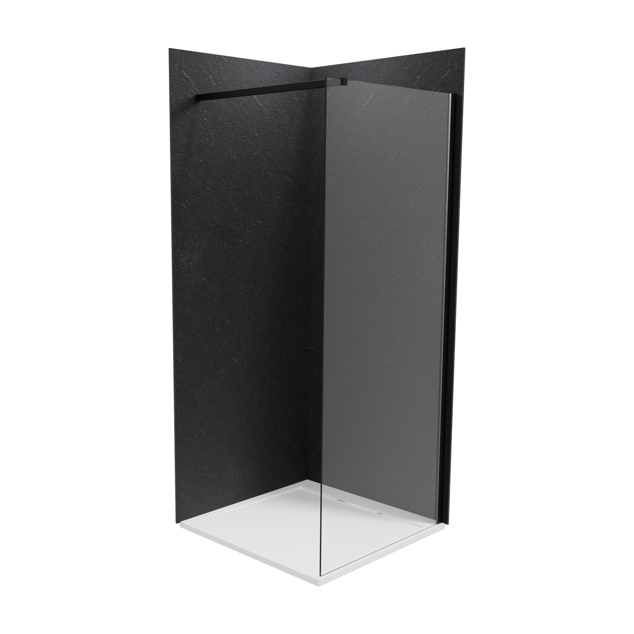 Balmani Zeno panneaux muraux de douche 80 x 80 x 220 cm marbre composite gris graphite texture ardoise