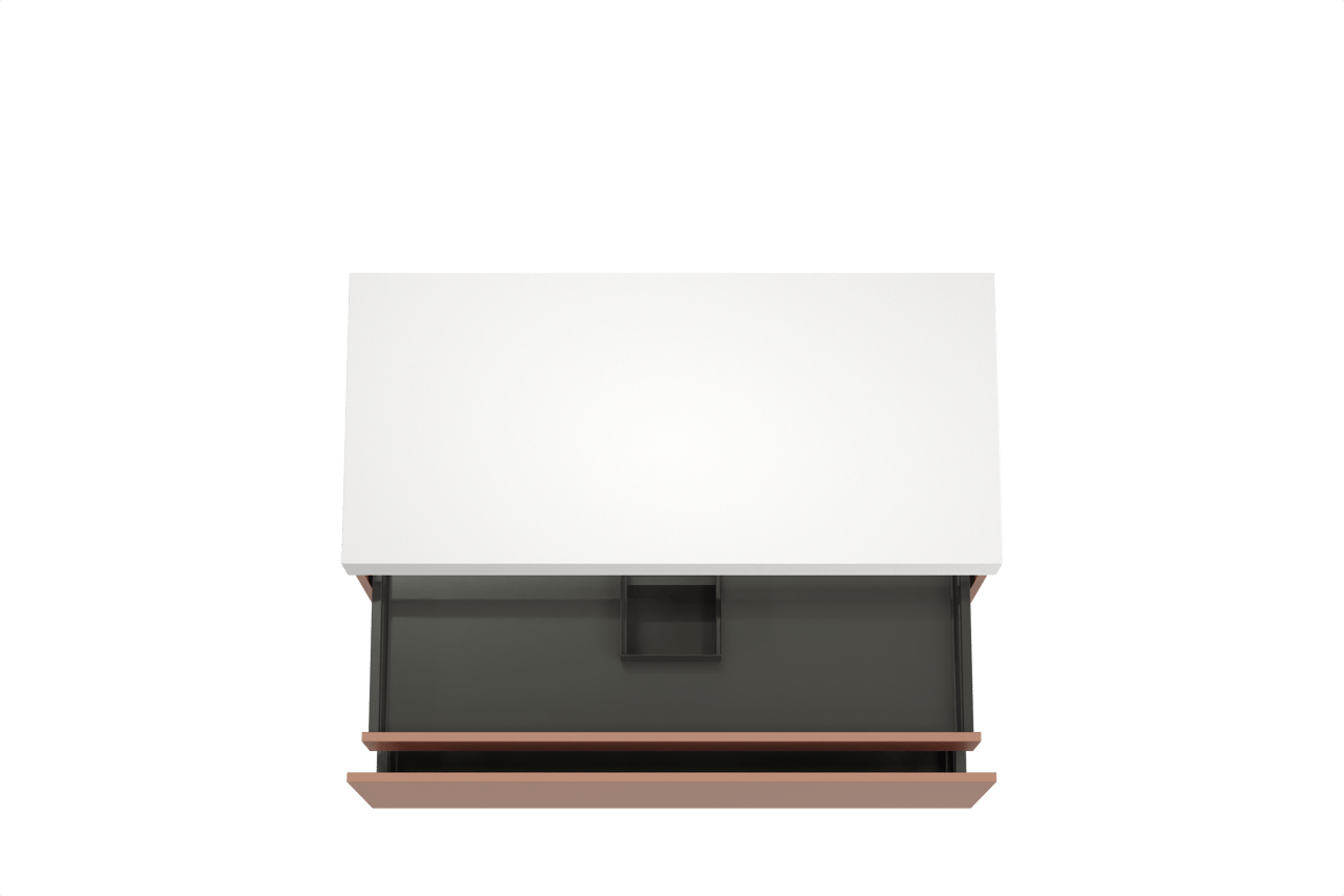 Balmani Sfera hängendes Möbelstück Set: 120 x 55 cm, Cotto, mit Dominus Einzel- oder Doppel Waschtischplatte, Solid Surface Weiß matt