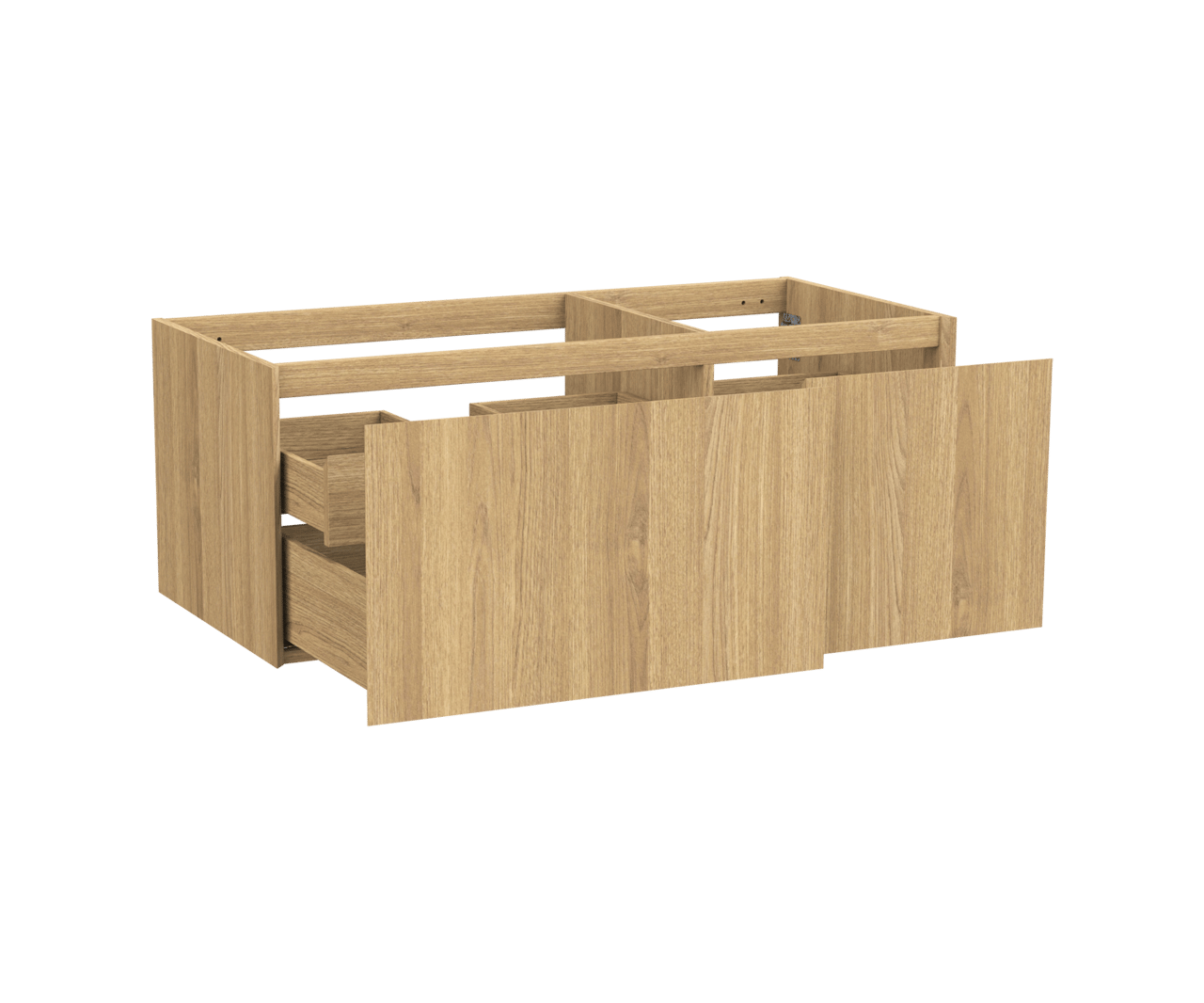 Balmani Idra zwevende wastafelonderkast 120 x 55 cm asymmetrisch links fineer natuur eik 4 lades