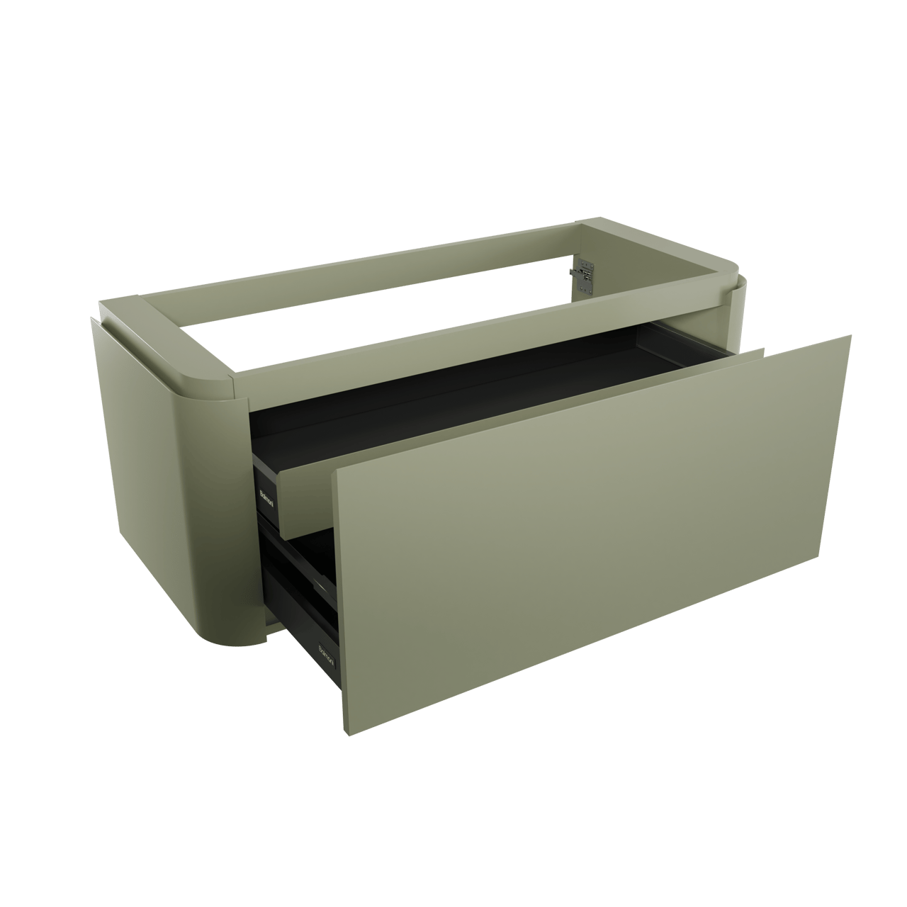 Balmani Moon meuble sous-lavabo suspendu 130 x 55 cm vert sauge 2 tiroirs