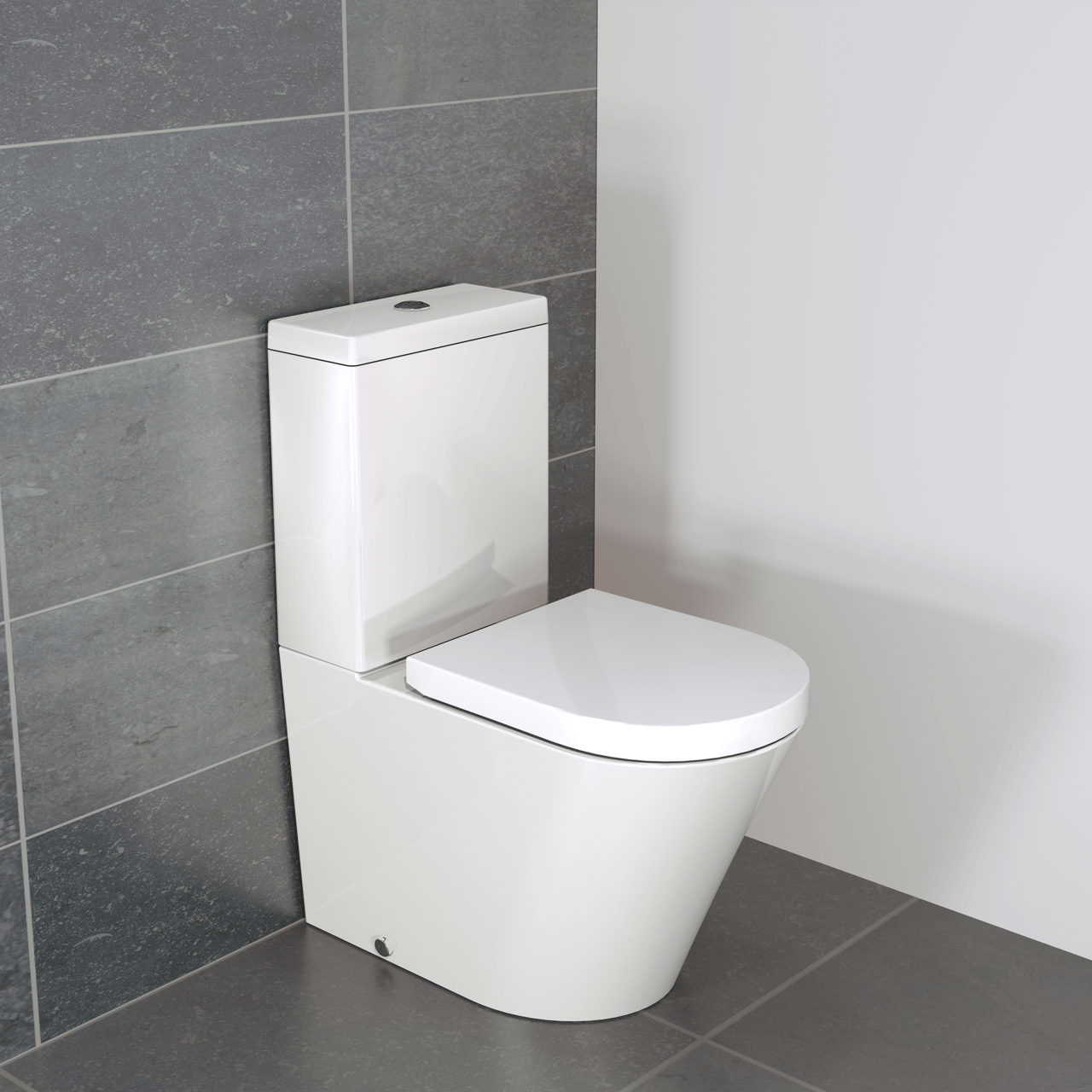 Luca Varess Calibro staand toilet glanzend wit randloos