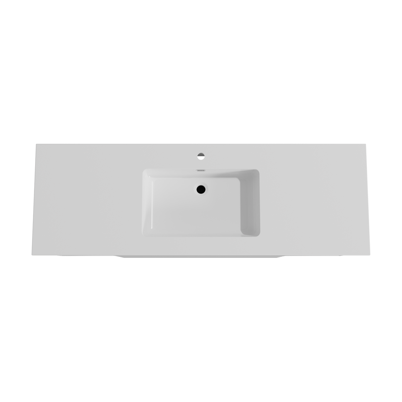 Storke Edge hängendes Möbelstück Set: 155 x 52 cm, Weiß glänzend, mit Diva Einzelwaschtisch, Marmorkomposit Weiß glänzend