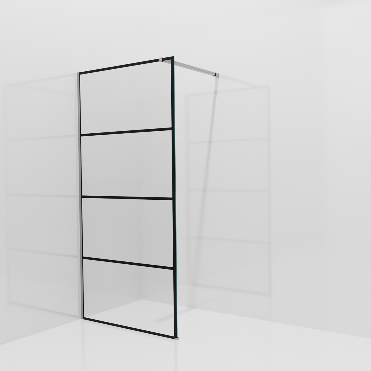 Balmani Modular Walk-In Dusche: 100 x 200 cm, Lined, Profil Brushed Inox