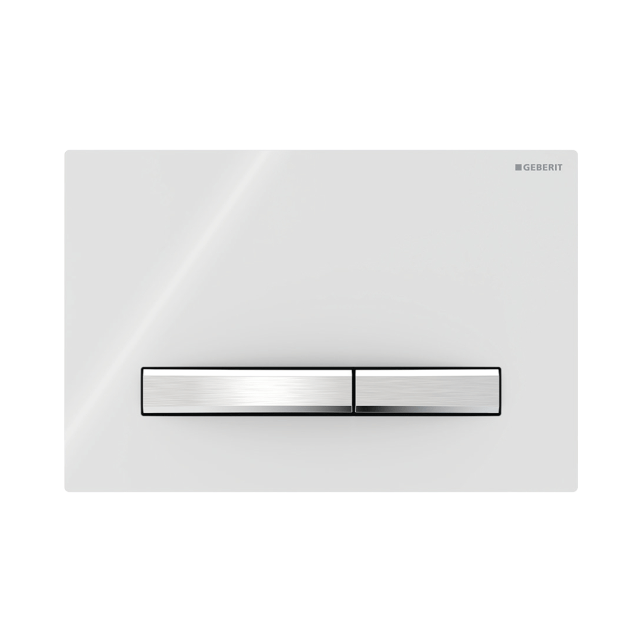 Sigma50 hoekig bedieningspaneel hoogglans wit/glanzend inox voor Sigma UP320 of UP720 inbouwreservoir