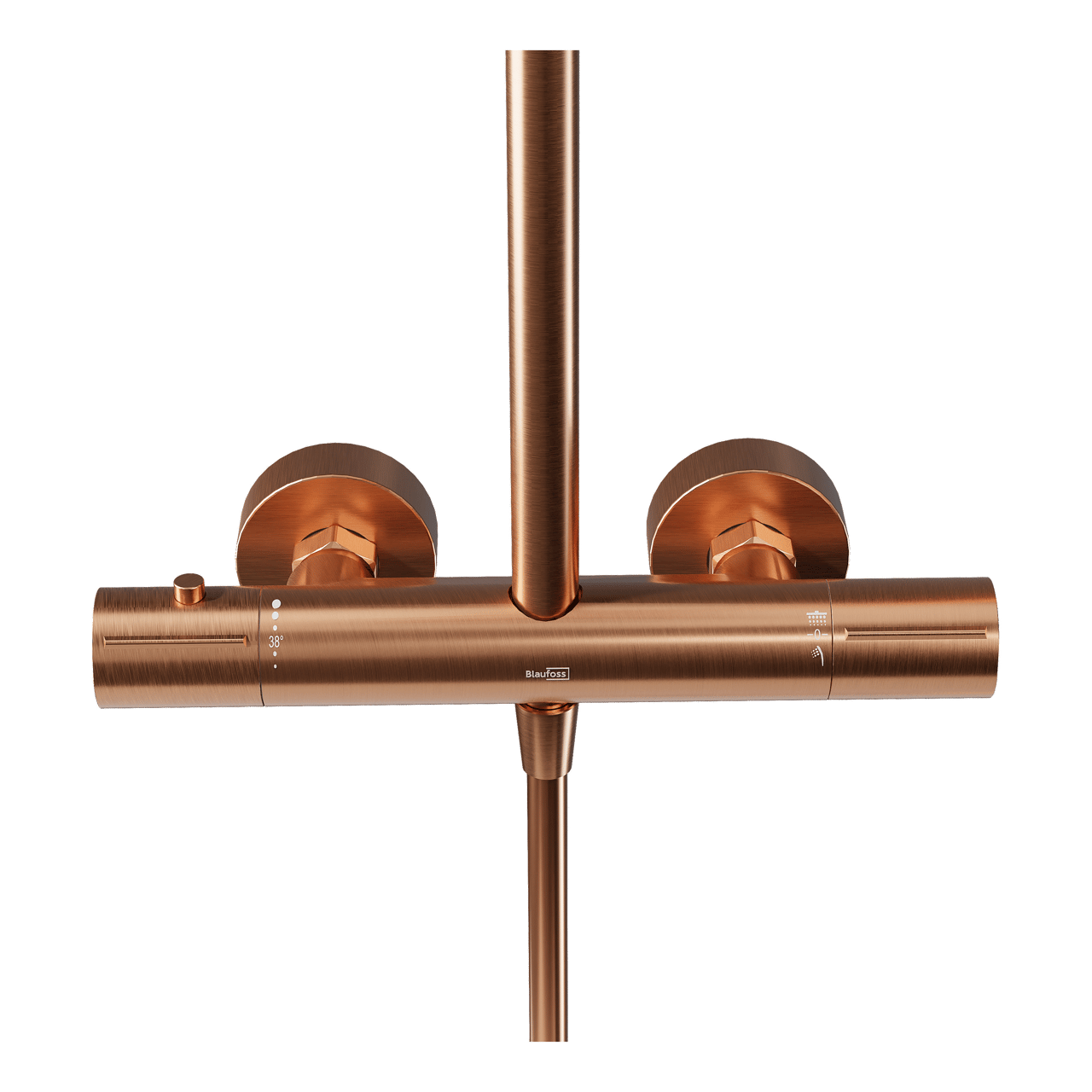 Blaufoss Round 300 Duschsystem: Brushed Rosegold