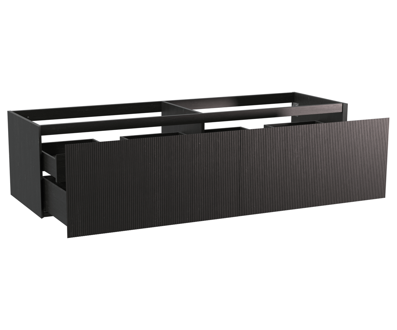 Balmani Fila zwevende wastafelonderkast 180 x 55 cm zwarte eik 4 lades