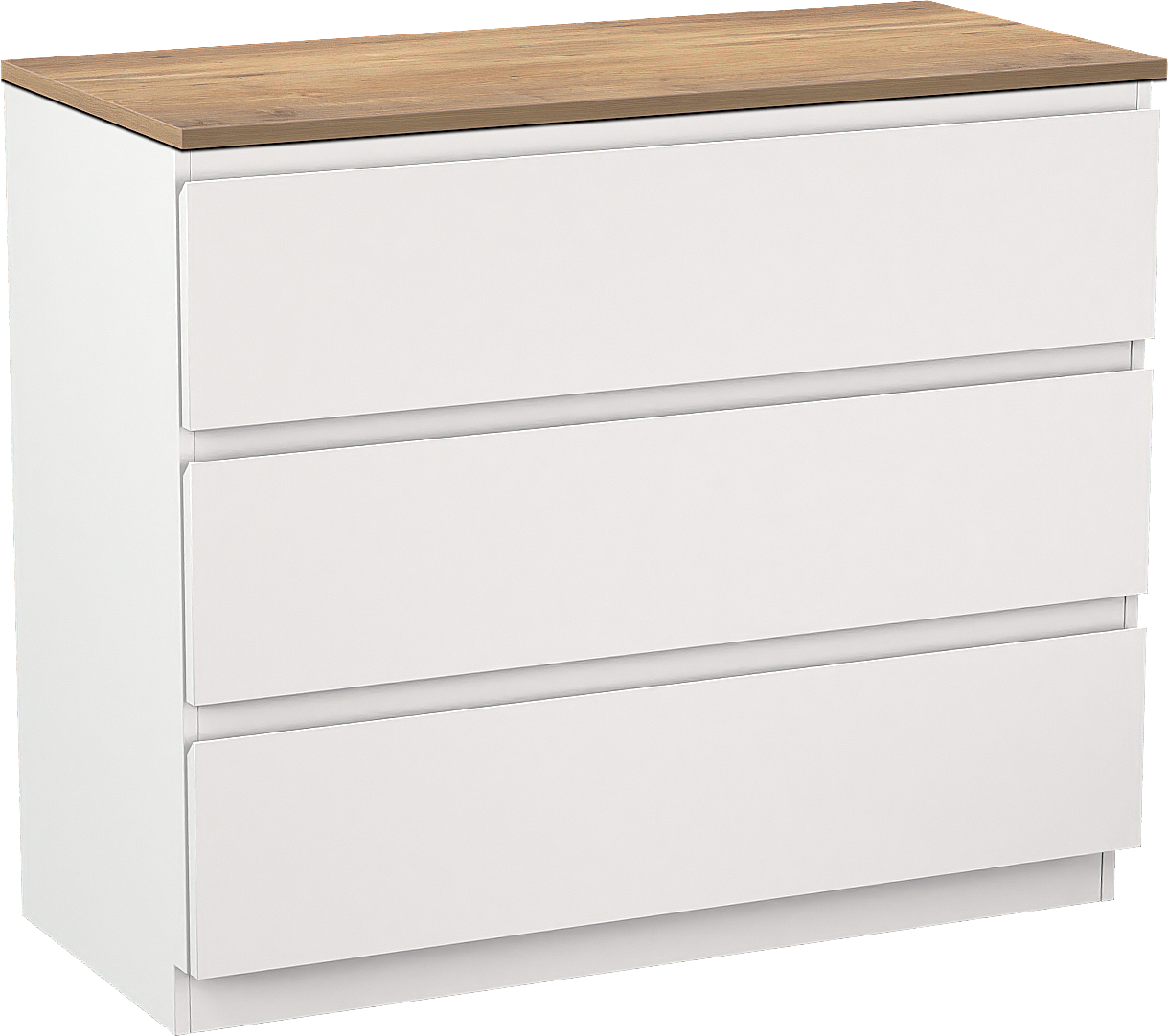 Linie Lado meuble salle de bains à poser 100 x 46 cm blanc mat avec Lado tablette simple ou double en mélaminé chêne naturel