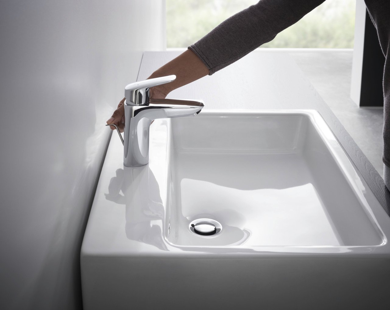 Hansgrohe Logis 100 Niedrige Waschtischarmatur Chrom glänzend