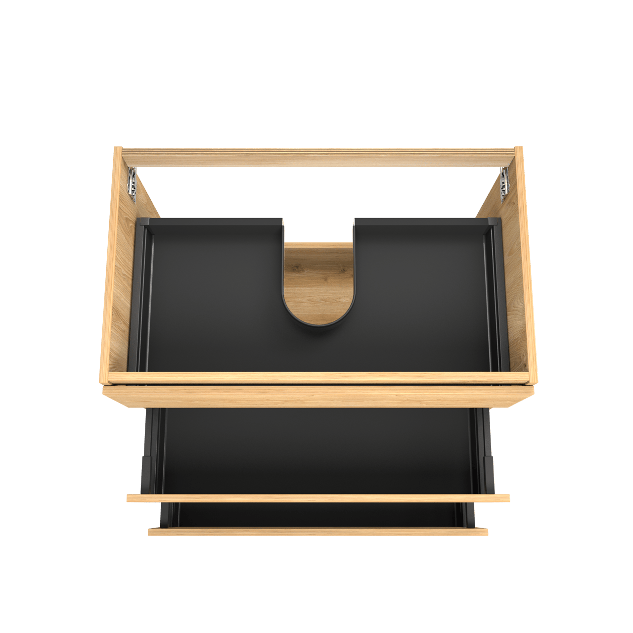 Balmani Lucida stehender Waschbeckenunterschrank: 90 x 55 cm, Eiche rustikal, 3 Schubladen