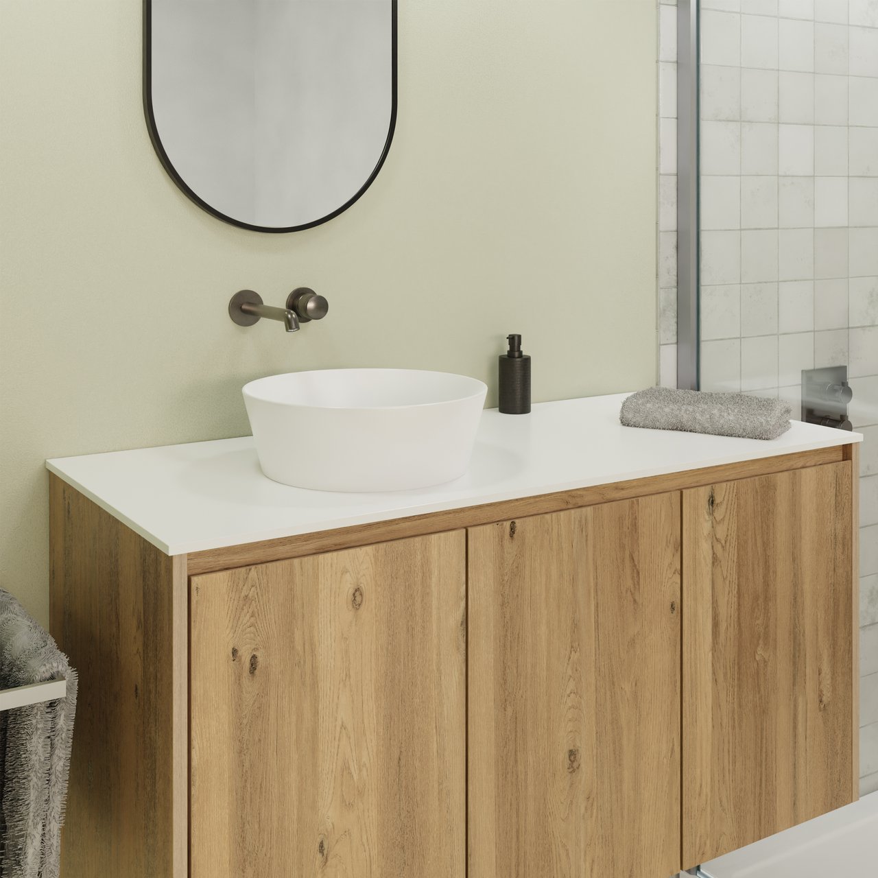 Blaufoss Pavilion robinet de lavabo encastré Brushed GunMetal incl élément intégré