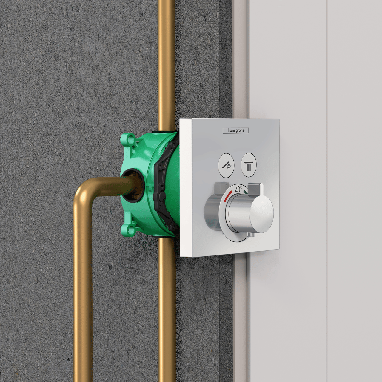 Hansgrohe ShowerSelect Glass inbouw douchekraan thermostaat wit/chroom