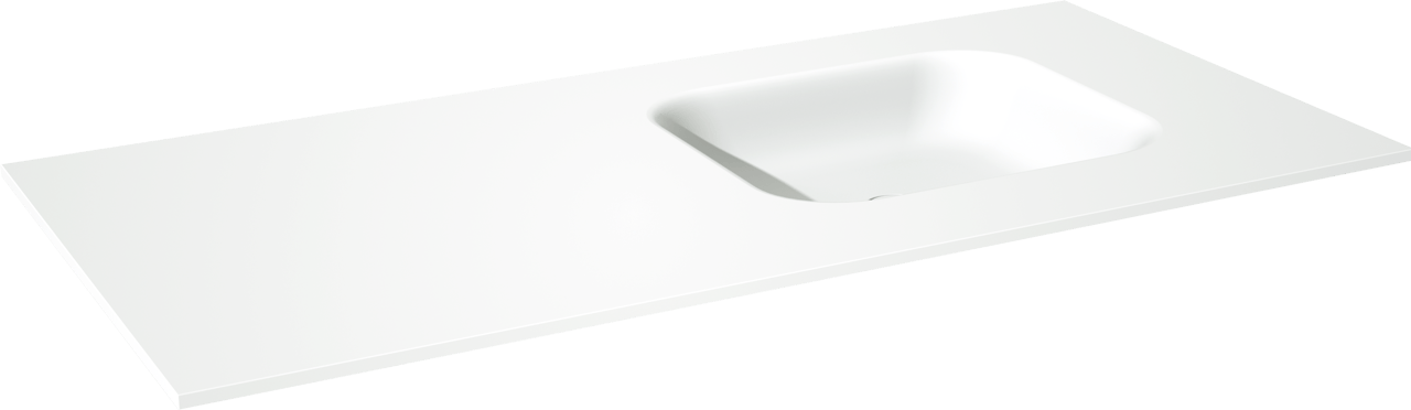 Balmani Tablo Arcato asymmetrisch rechtse wastafel matte Solid Surface 120 x 55 cm, exclusief crepine