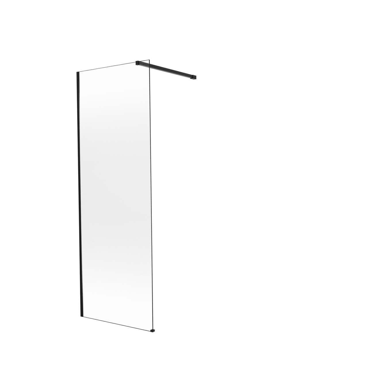 Balmani Modular inloopdouche: 80 x 200 cm, Permafrost met coating, Mat zwarte profielen