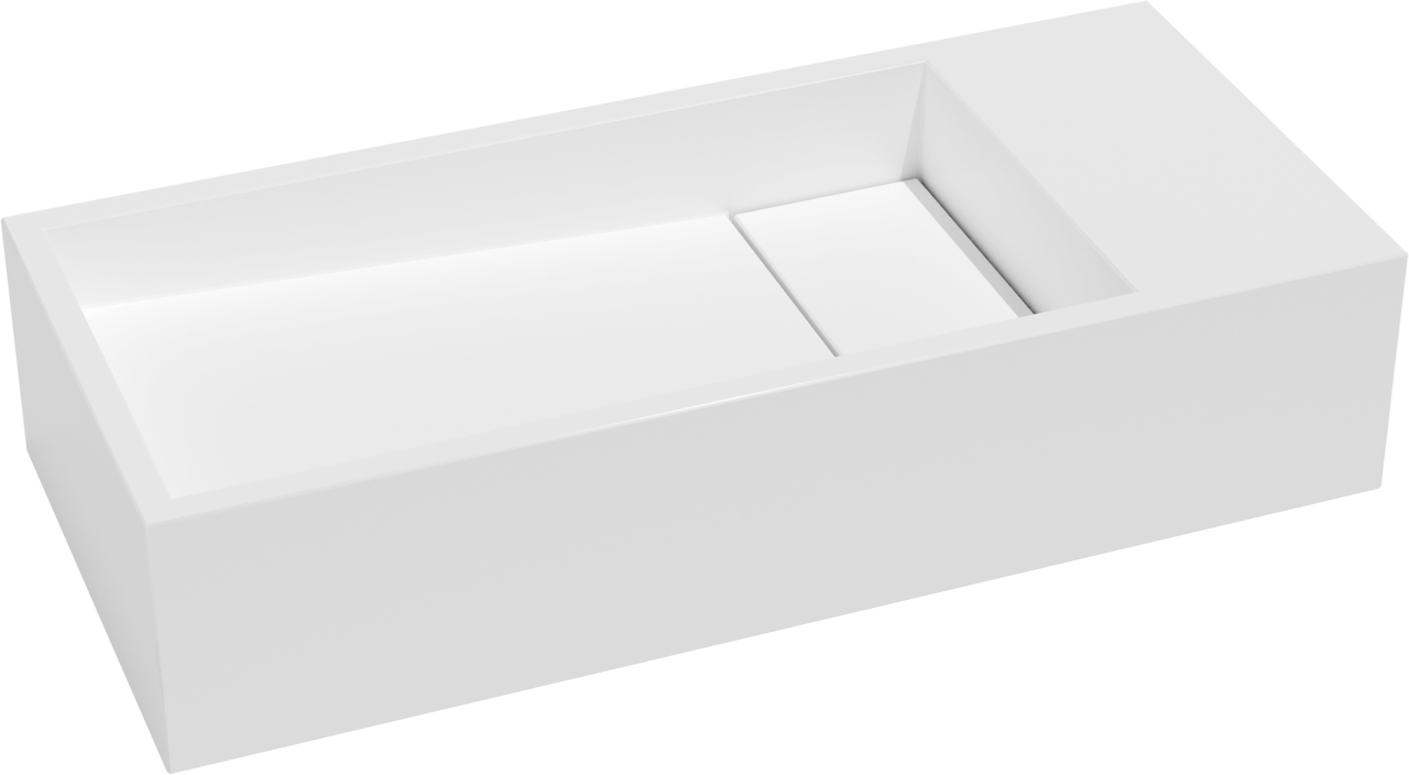 Balmani Mood Handwaschbecken: Solid Surface, Weiß Matt 45 x 20 cm