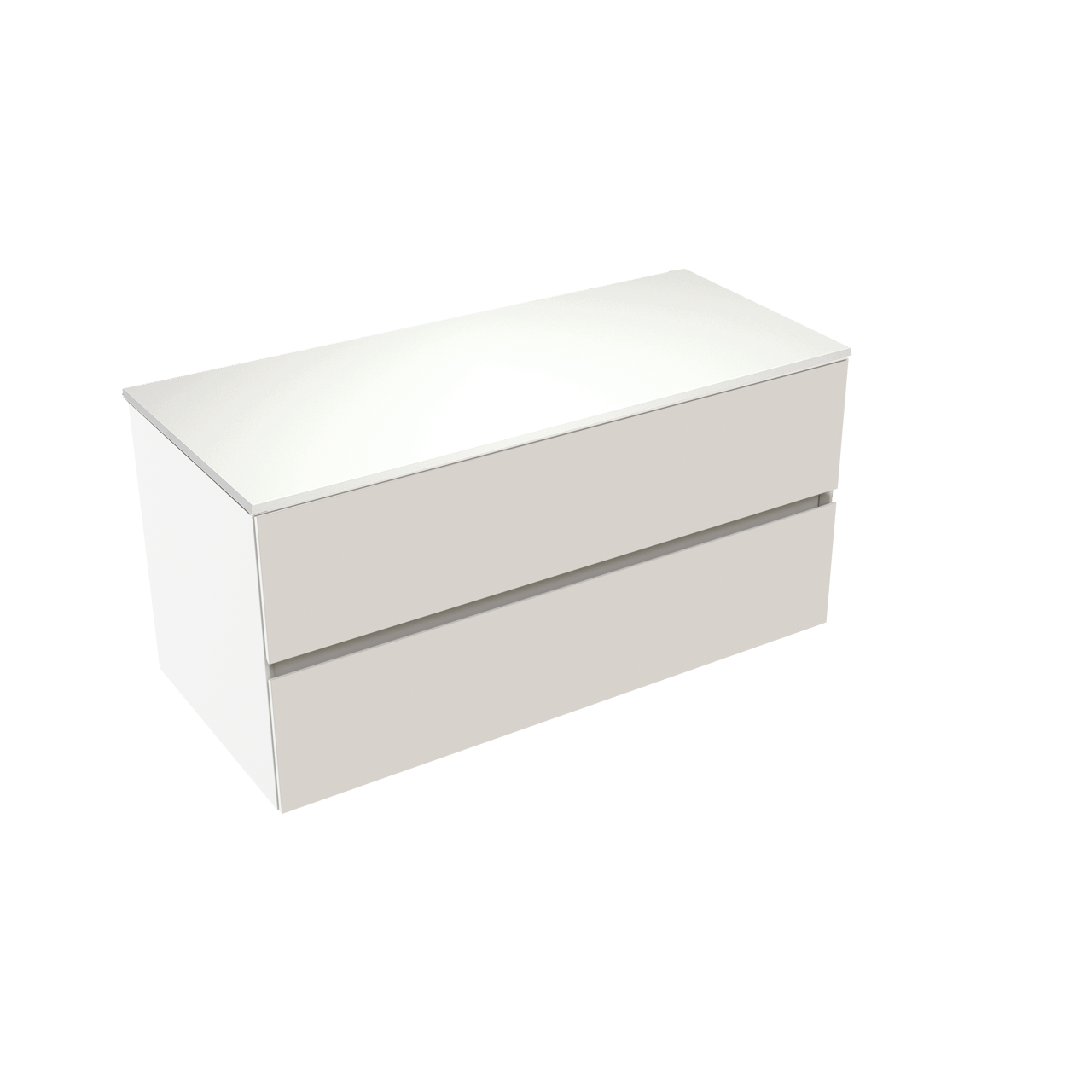 Storke Edge hängendes Möbelstück Set: 100 x 46 cm, Weiß matt, mit Tavola Einzel Waschtischplatte, Solid Surface Weiß matt