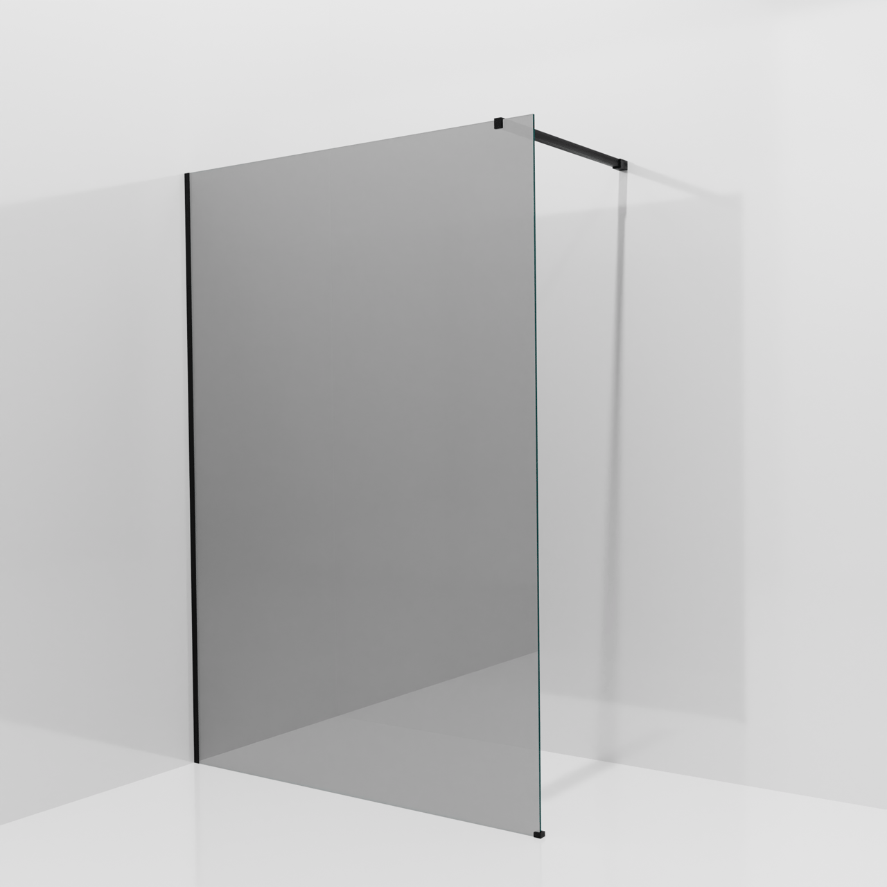 Balmani Modular Walk-In Dusche: 140 x 200 cm, Reflex-Spiegelglas, Profil Schwarz matt