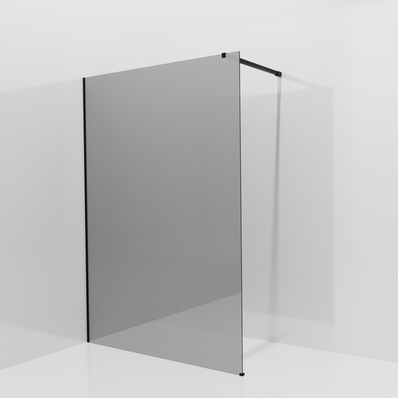 Balmani Modular inloopdouche: 140 x 200 cm, Reflex spiegelglas, Mat zwarte profielen