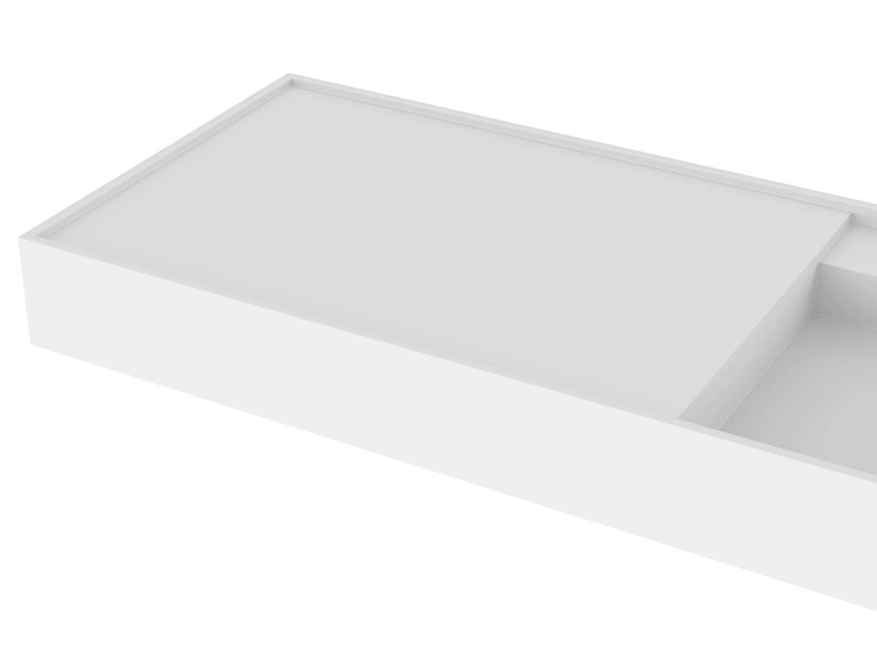 Balmani Cubo plan vasque asymétrique à droite mat Solid Surface 160 x 49 cm