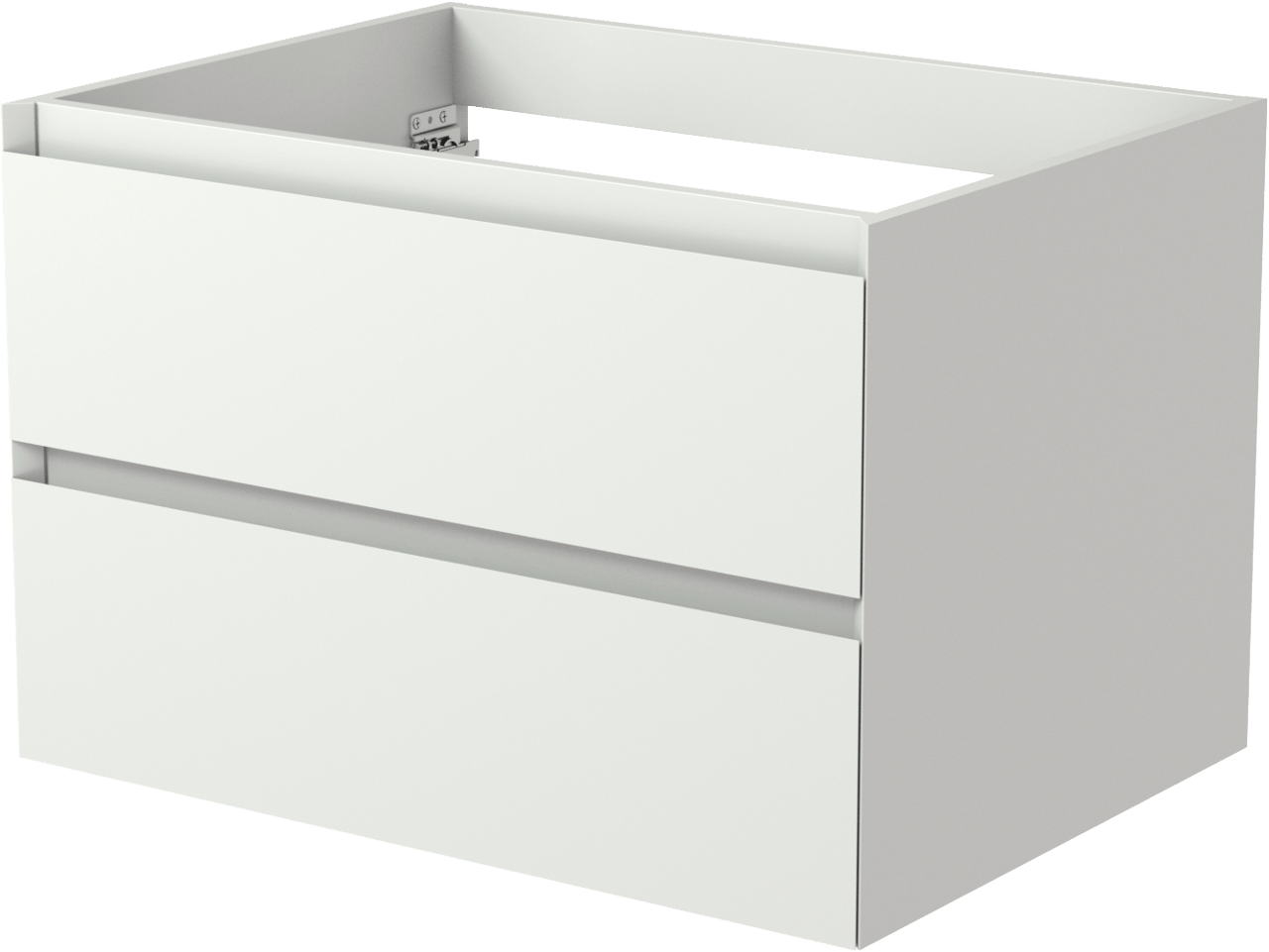 Balmani Mitra hängender Waschbeckenunterschrank: 75 x 55 cm, Weiß matt, 2 Schubladen