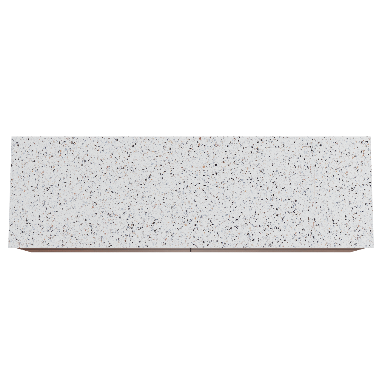 Balmani Mitra zwevend badkamermeubel 180 x 55 cm notelaar met Stretto enkel of dubbel tablet in mat wit/zwart terrazzo