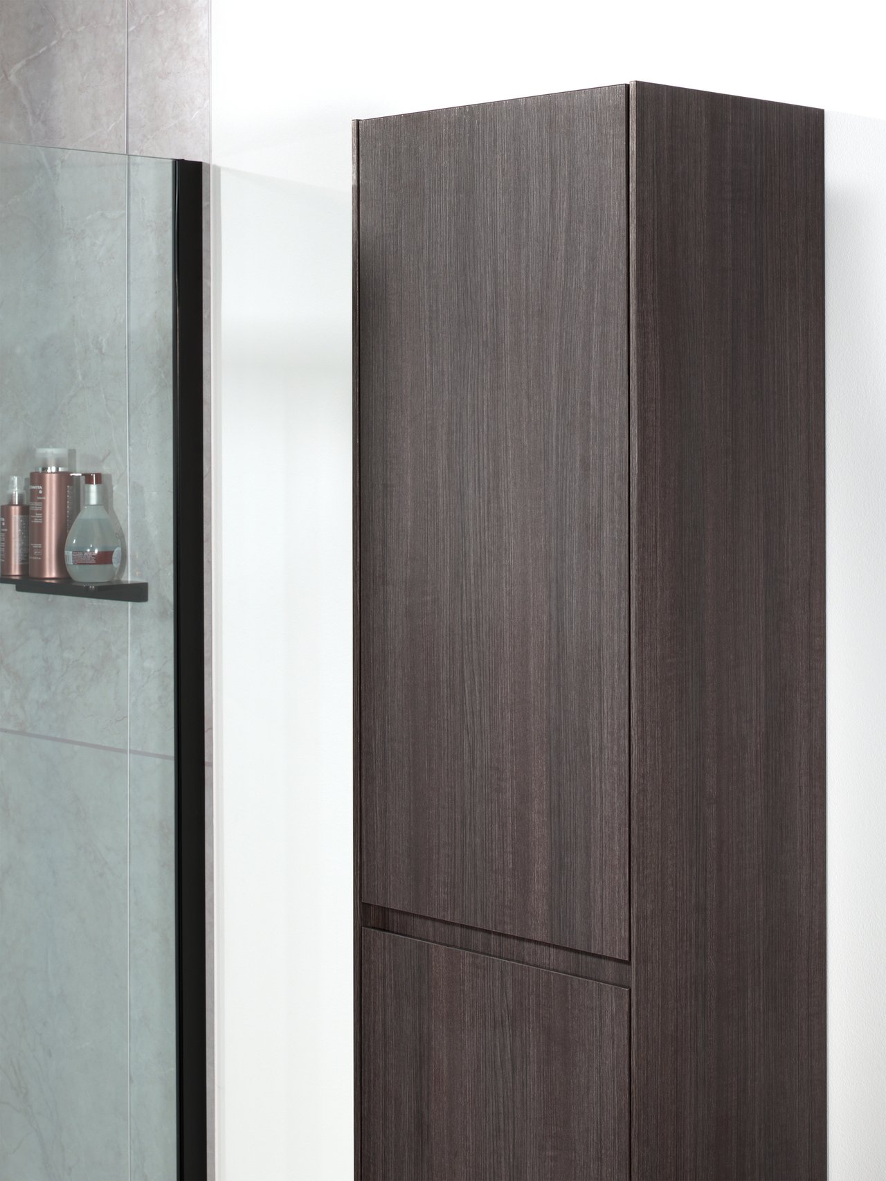 Storke Edge zwevende badkamerkast donkere eiken 40 x 30 x 170 cm