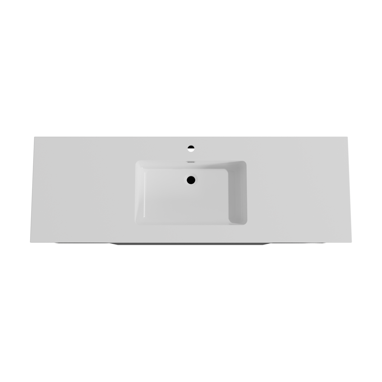 Storke Edge zwevend badmeubel 155 x 52 cm mat zwart met Diva enkele wastafel in composietmarmer hoogglans wit