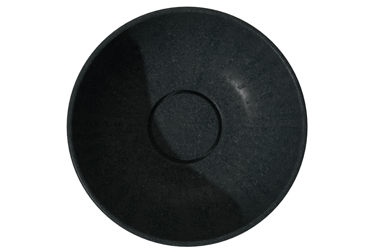 Balmani Bowl Aufsatzwaschbecken: Granit, poliert, rund, Ø 24 cm