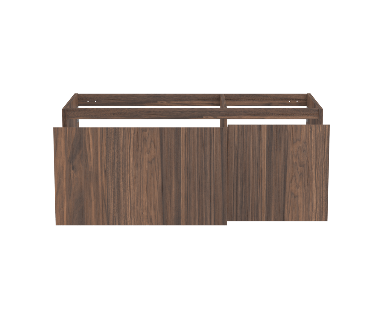 Balmani Idra zwevende wastafelonderkast 120 x 55 cm asymmetrisch links fineer notelaar 4 lades