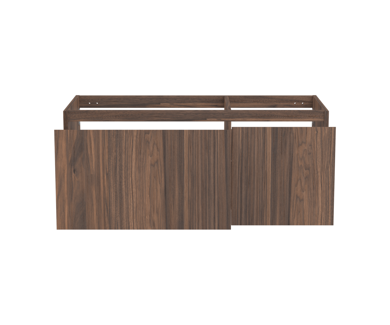 Balmani Idra meuble sous-vasque suspendu 120 x 55 cm asymétrique à gauche plaqué noyer 4 tiroirs