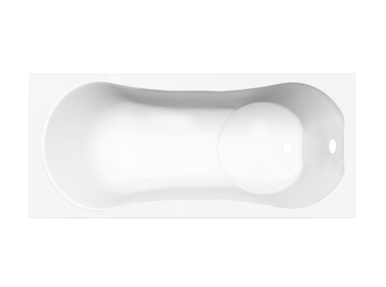 Luca Varess Trasime eenpersoons inbouwbad 180 x 80 cm acryl mat wit