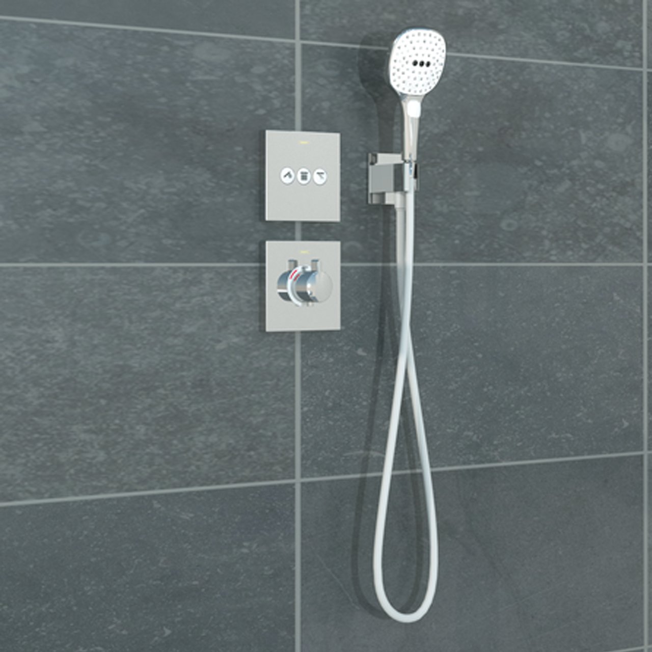 Hansgrohe Showerselect Highflow Thermostat-Duscharmatur: Unterputz, Chrom glänzend