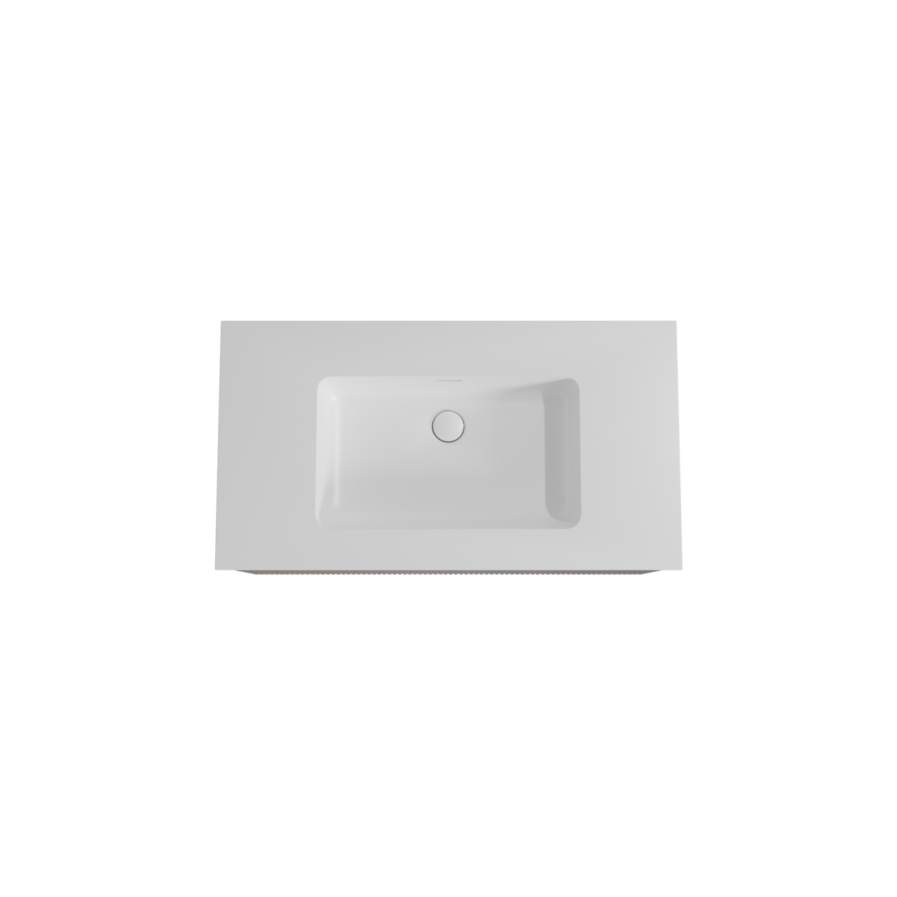 Storke Ribs zwevend badkamermeubel 95 x 52 cm notelaar met Mata enkele wastafel in solid surface mat wit, Verticale symmetrische rechte ribbel