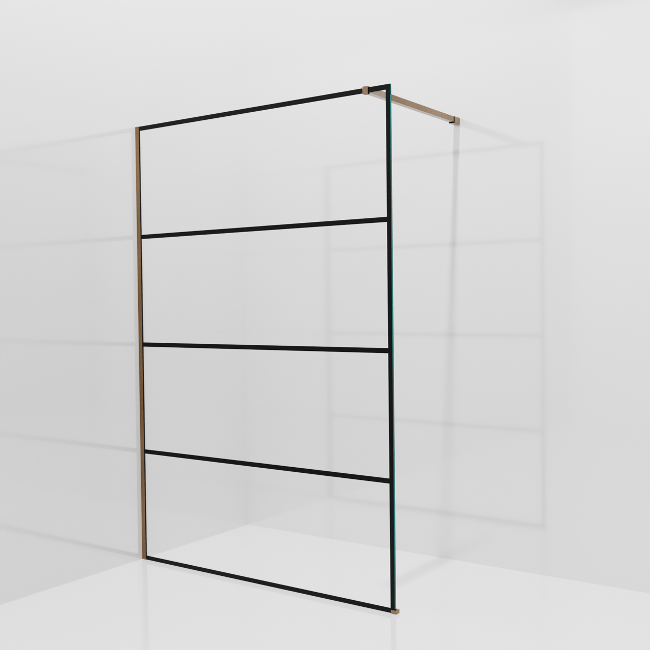 Balmani Modular inloopdouche: 140 x 200 cm, Lined met coating, Brushed Rosegold profielen