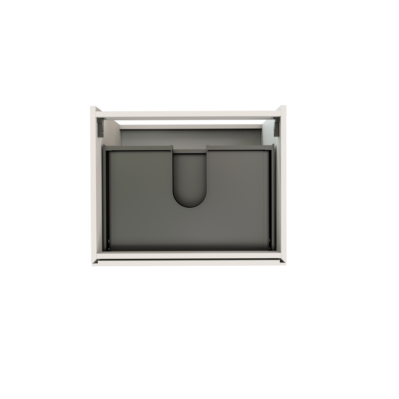 Storke Edge stehender Waschbeckenunterschrank: 65 x 52 cm, Weiß matt, 3 Schubladen