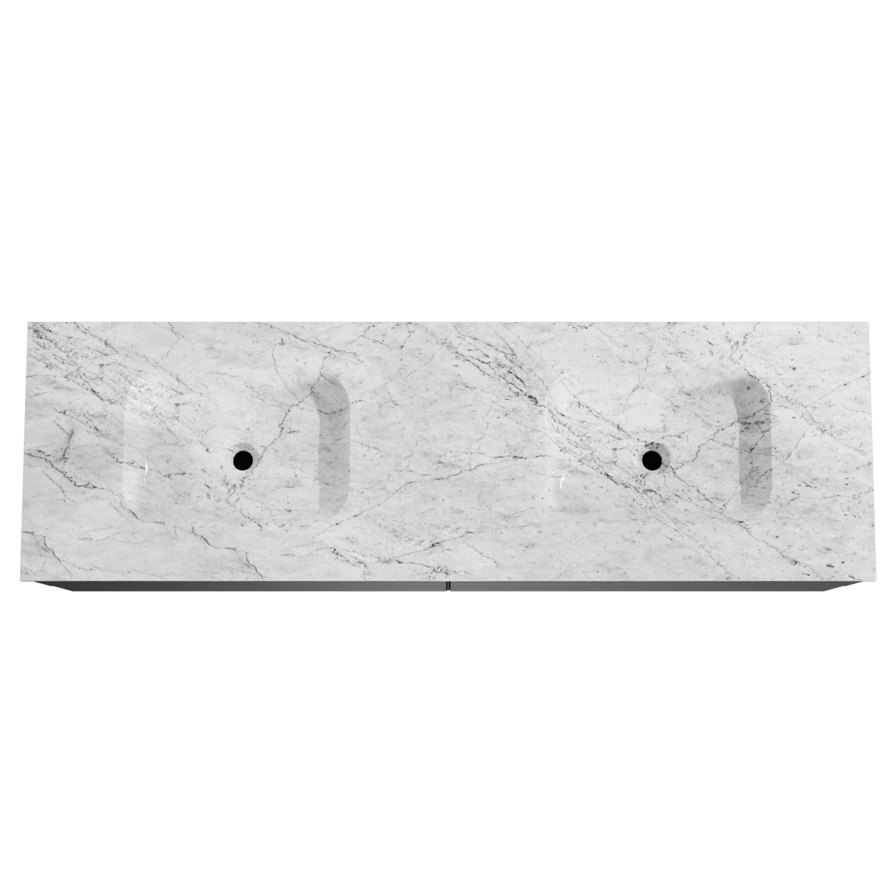 Balmani Mitra meuble salle de bains suspendu 180 x 55 cm noir mat avec Tablo Arcato double vasque en marbre carrare