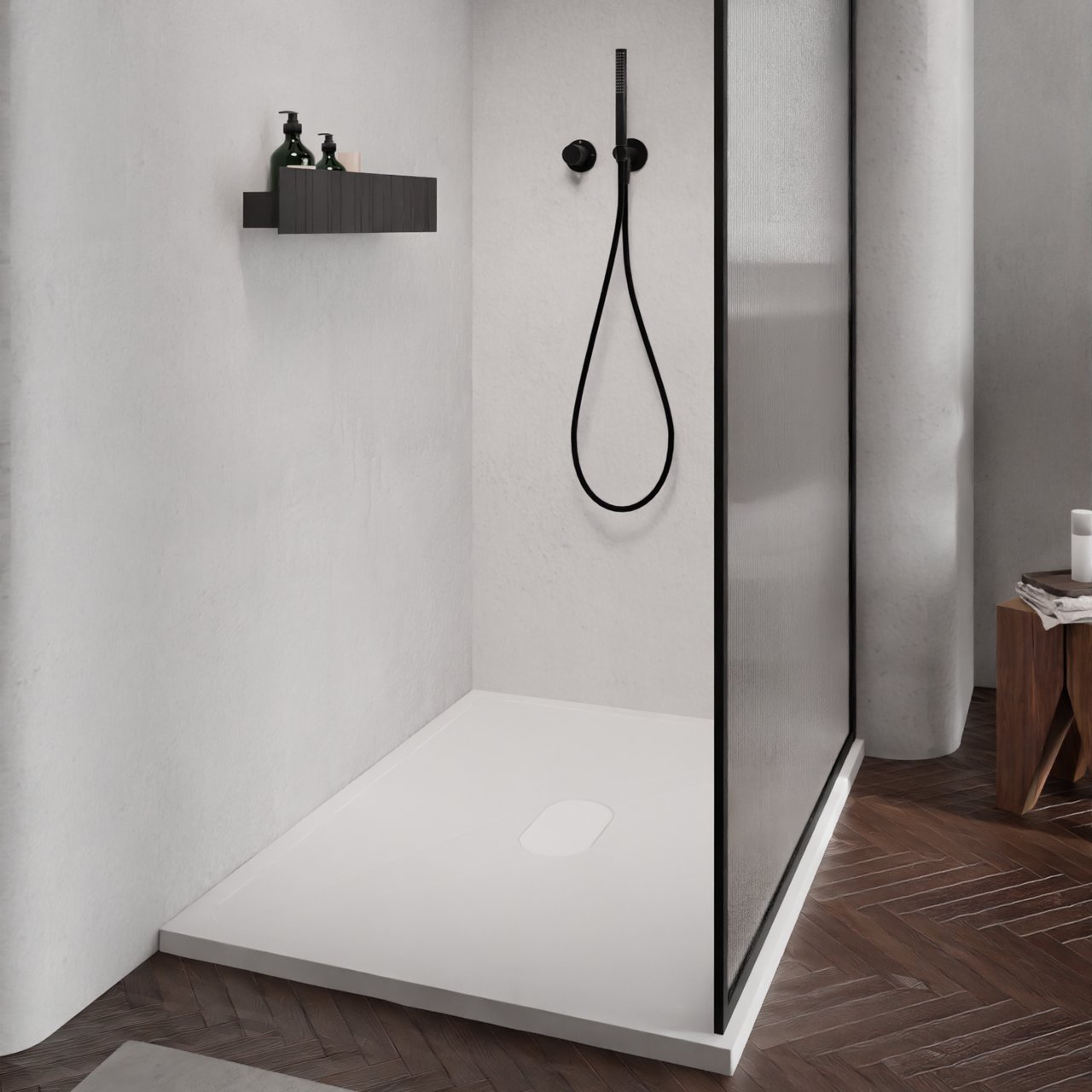 Balmani Artic receveur de douche 140 x 80 cm top solid blanc mat