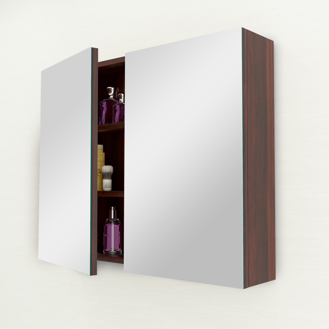 Balmani Mitra Spiegelschrank, 75 x 72 cm, amerikanischer Nussbaum