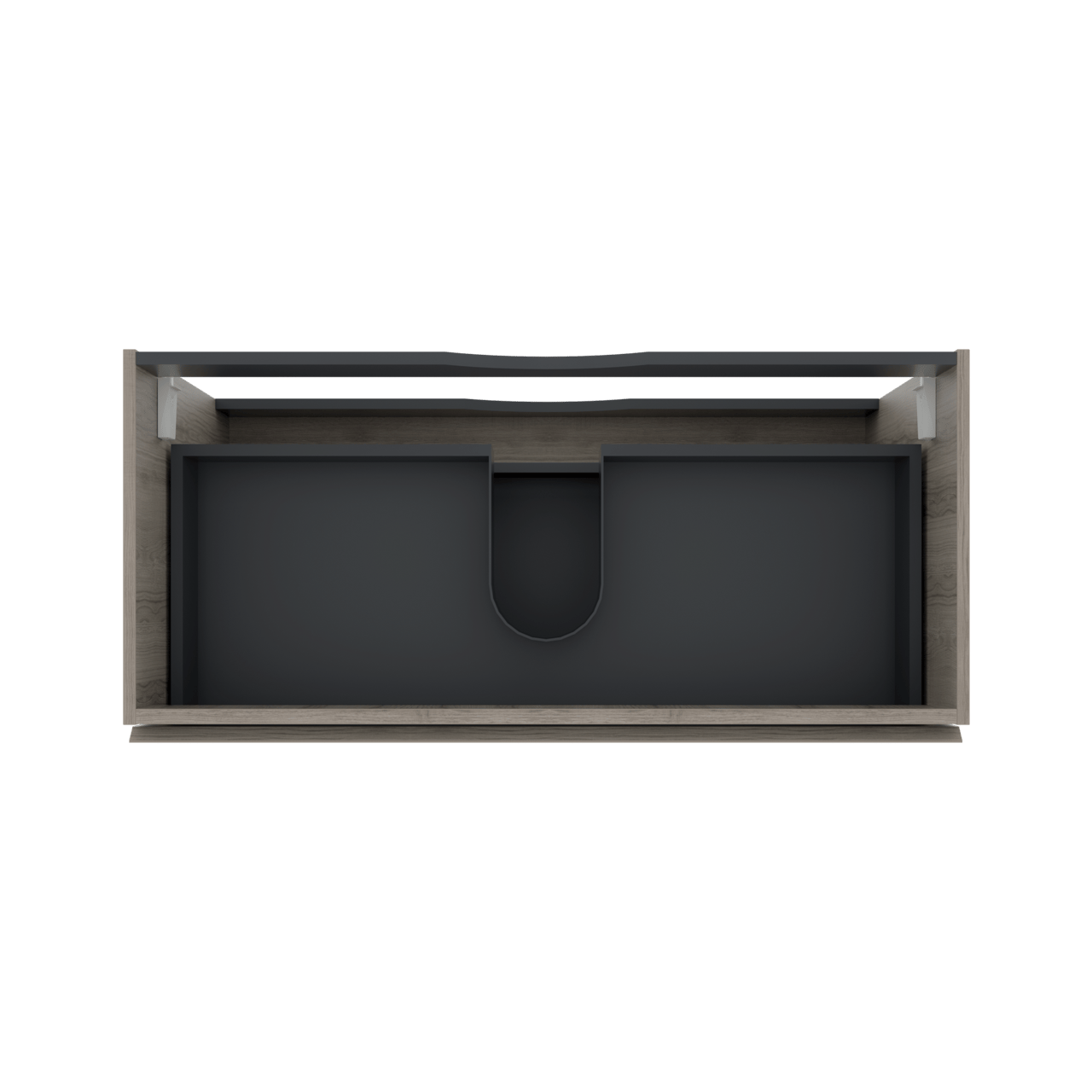 Linie Lado meuble sous-vasque suspendu 100 x 46 cm chêne gris 2 tiroirs