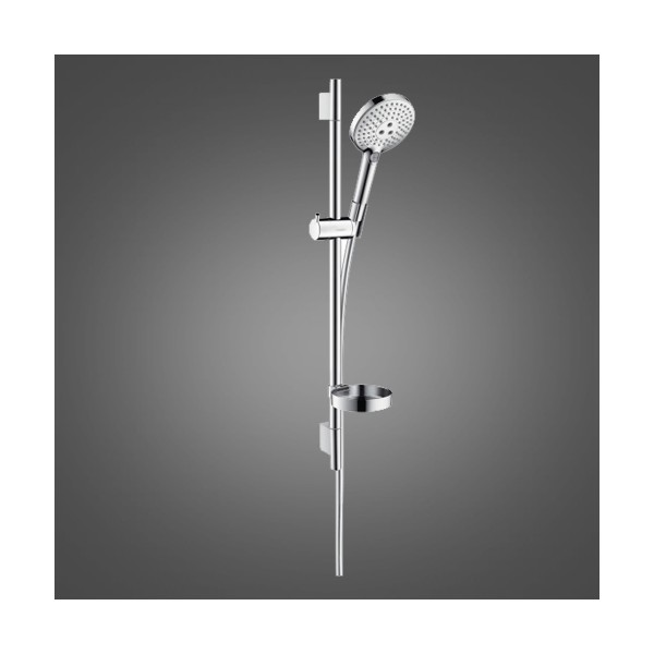 Hansgrohe Raindance Select S 120 barre de douche 101 cm avec douchette 12 cm 3 fonctions chrome et blanc brillants