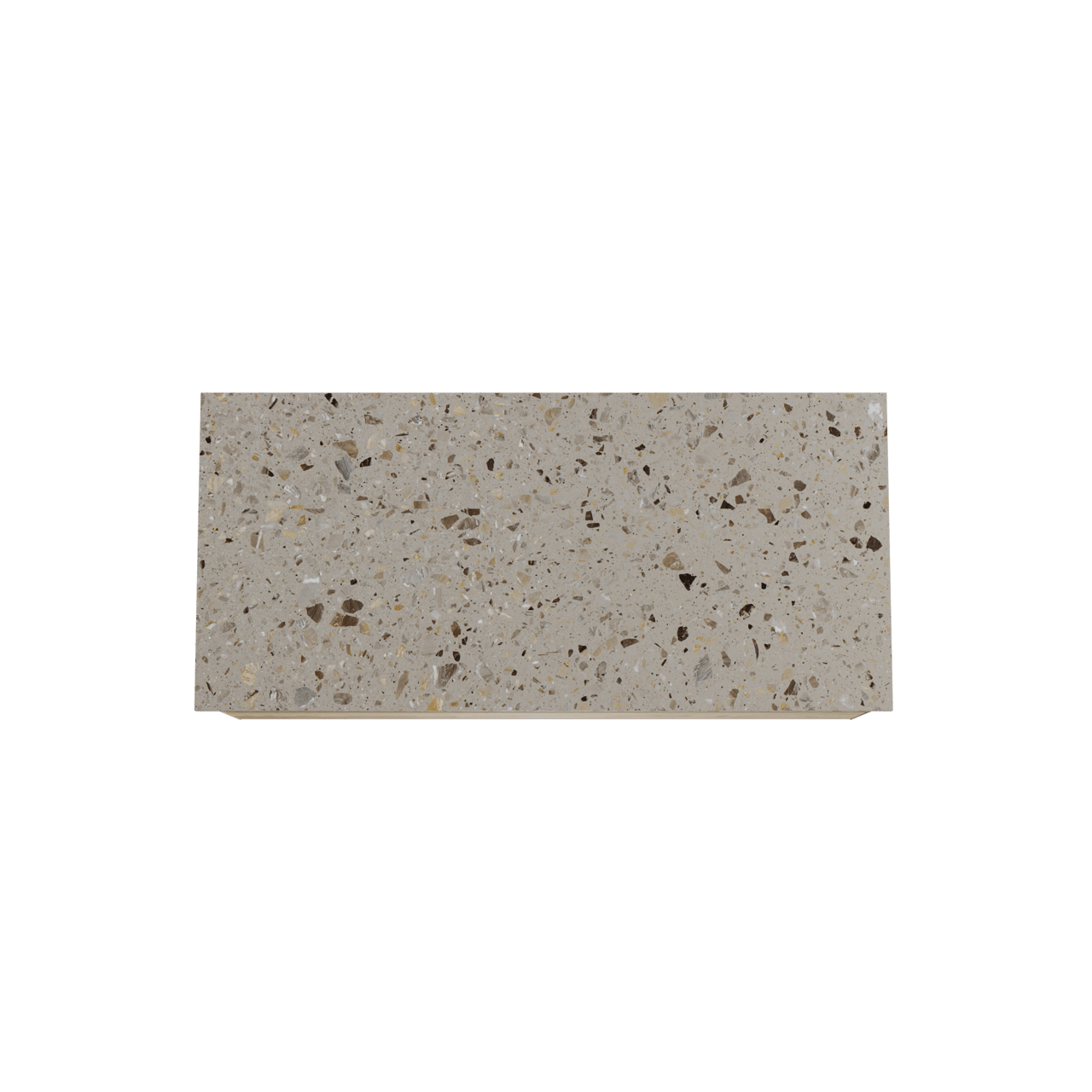Balmani Mitra hängendes Möbelstück Set: 120 x 55 cm, Rohe Eiche, mit Stretto Einzel- oder Doppel Waschtischplatte, Terrazzo in Greige