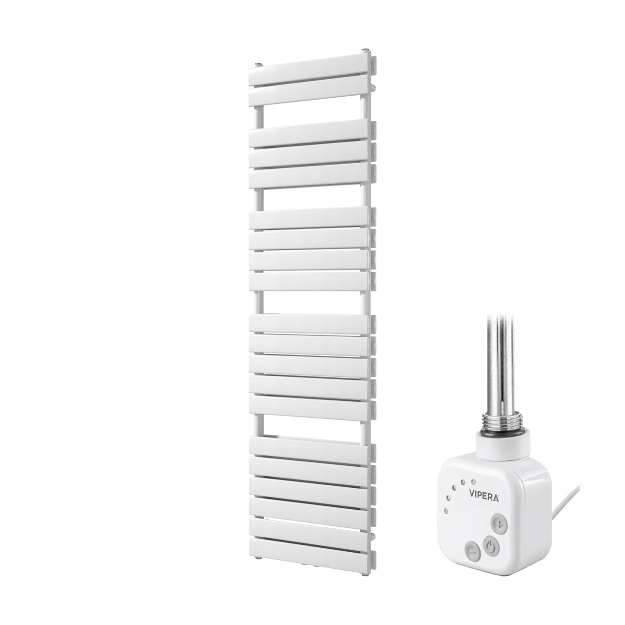 Vipera Vulcan sèche-serviettes Doublé 50 x 183,5 cm chauffage électrique blanc brillant raccordement latéral et central possible 1200W, résistance incluse