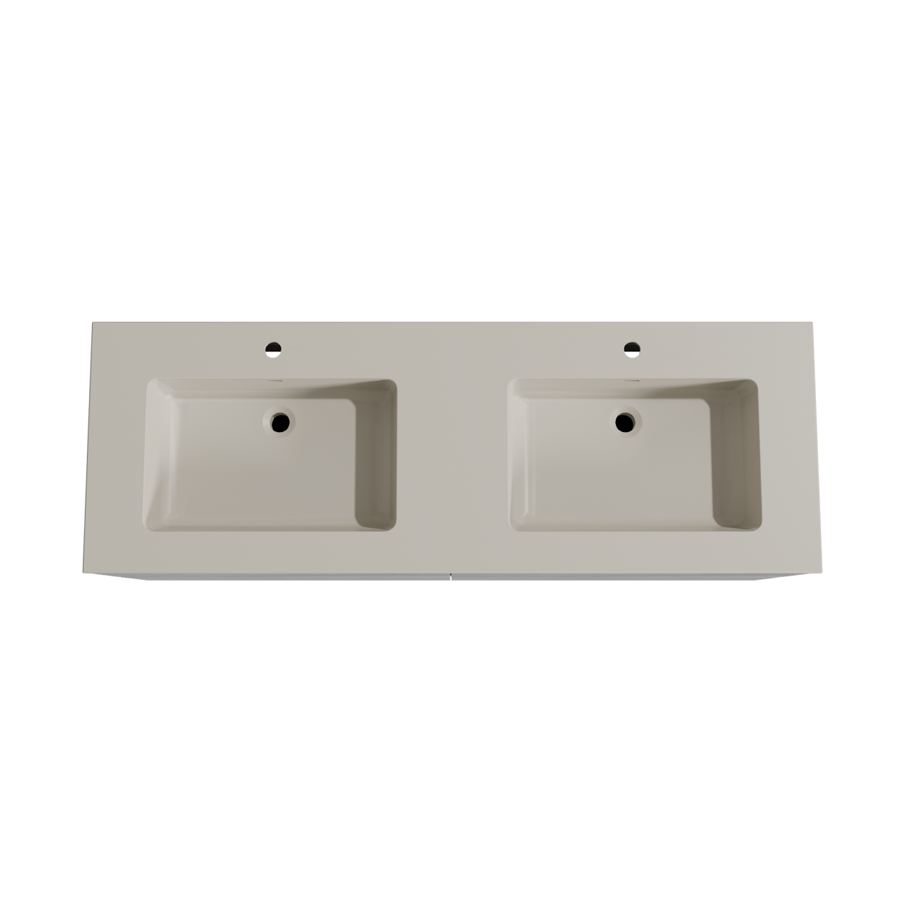 Storke Edge meuble salle de bains suspendu 150 x 52 cm béton gris foncé avec Diva double vasque en top solid soie grise