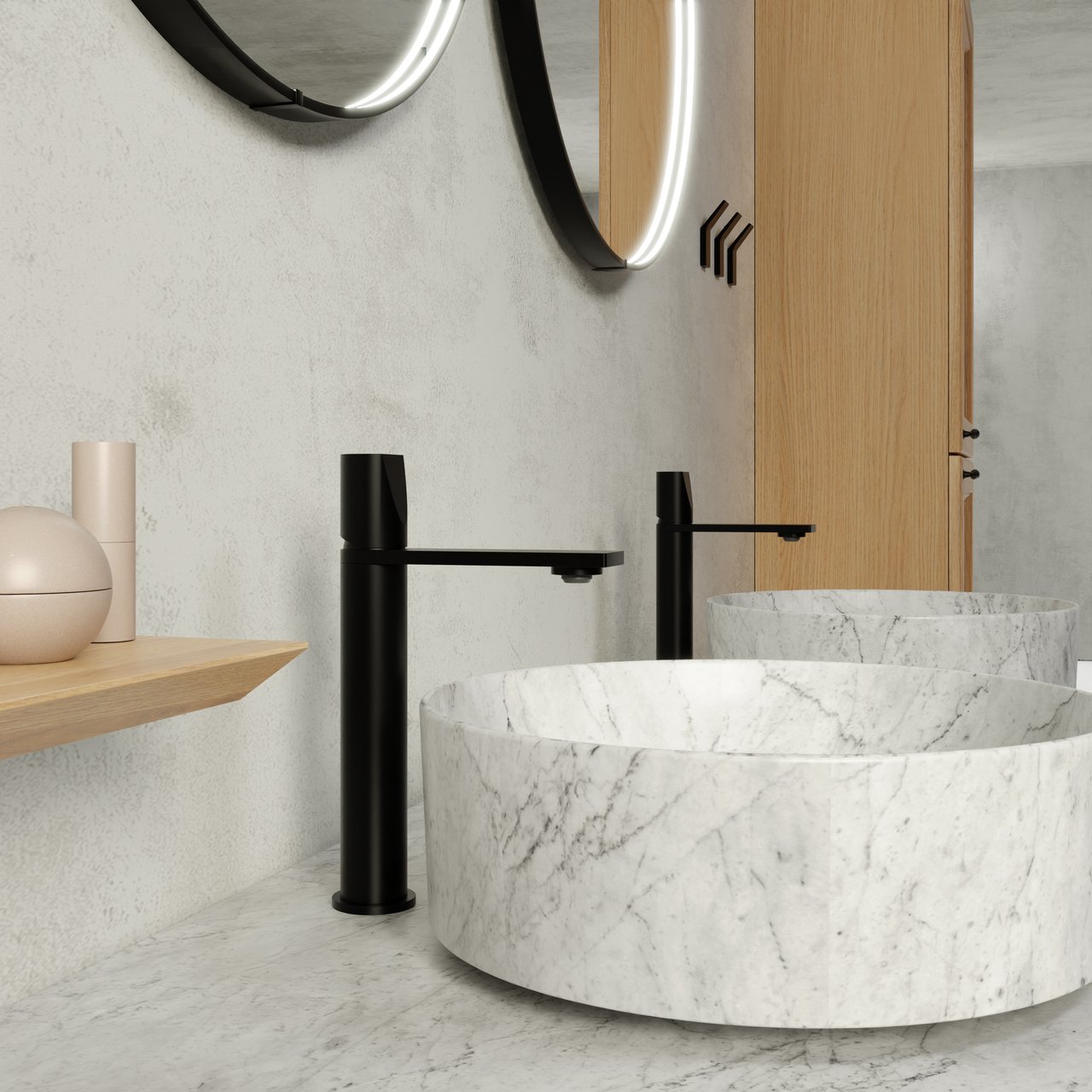 Blaufoss Eris EcoStart robinet de lavabo surélevé Noir Mat