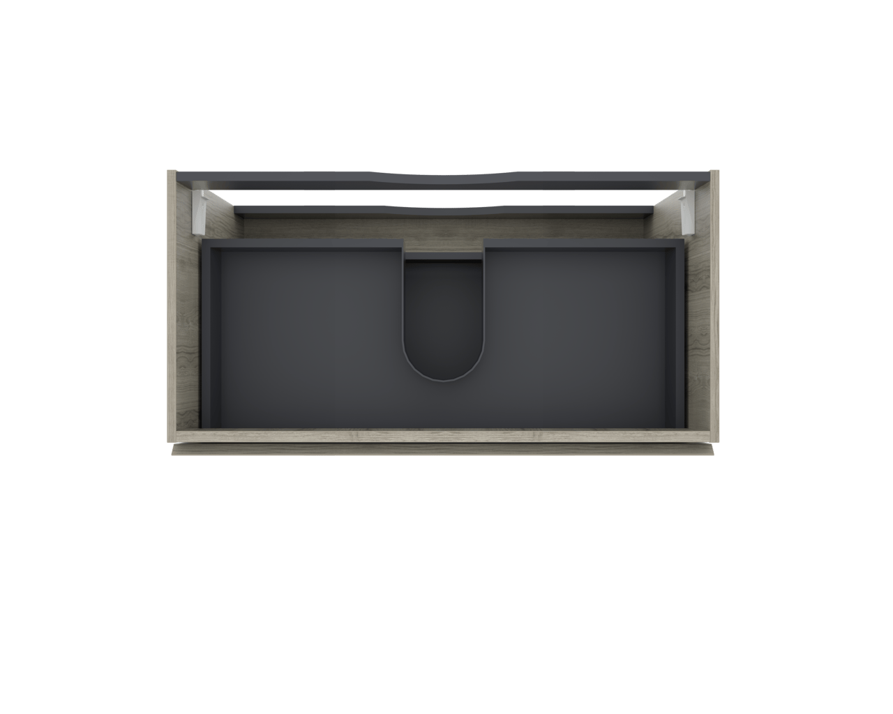 Linie Lado meuble sous-lavabo suspendu 90 x 46 cm chêne gris 2 tiroirs