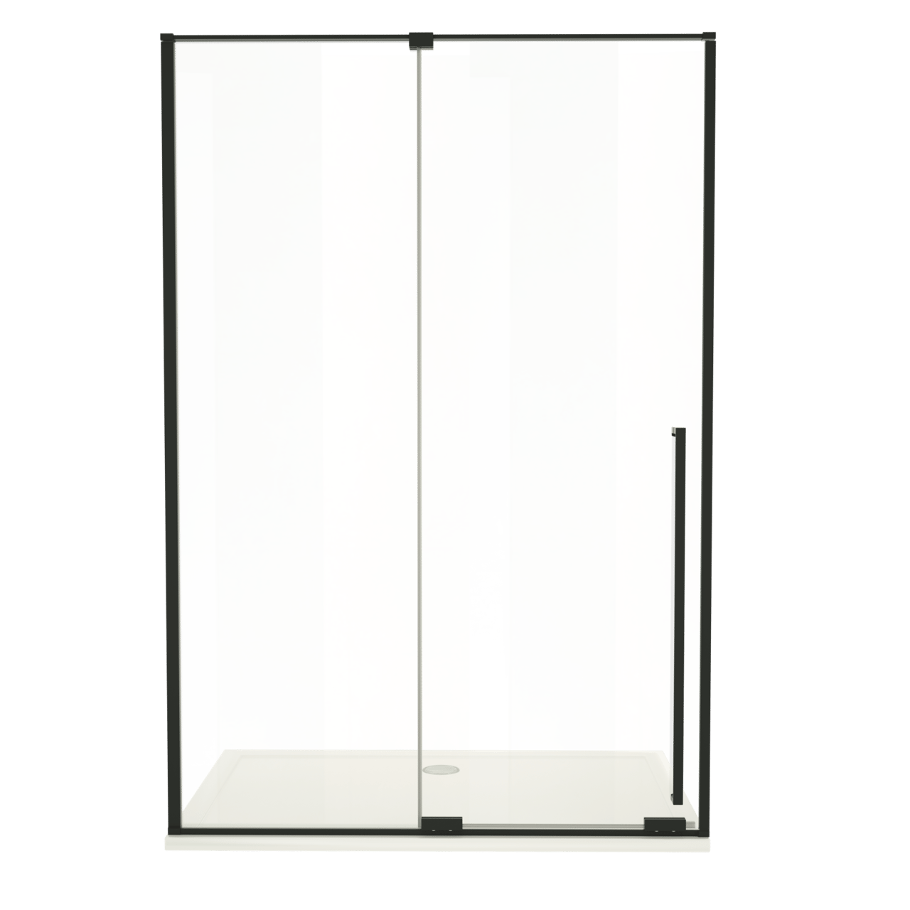 Luca Varess Stilus porte coulissante 140 x 200 cm verre transparent profil noir mat