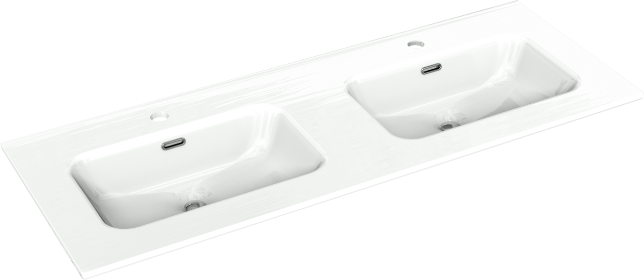 Linie Baro double vasque porcelaine blanc brllant 120 x 46 cm