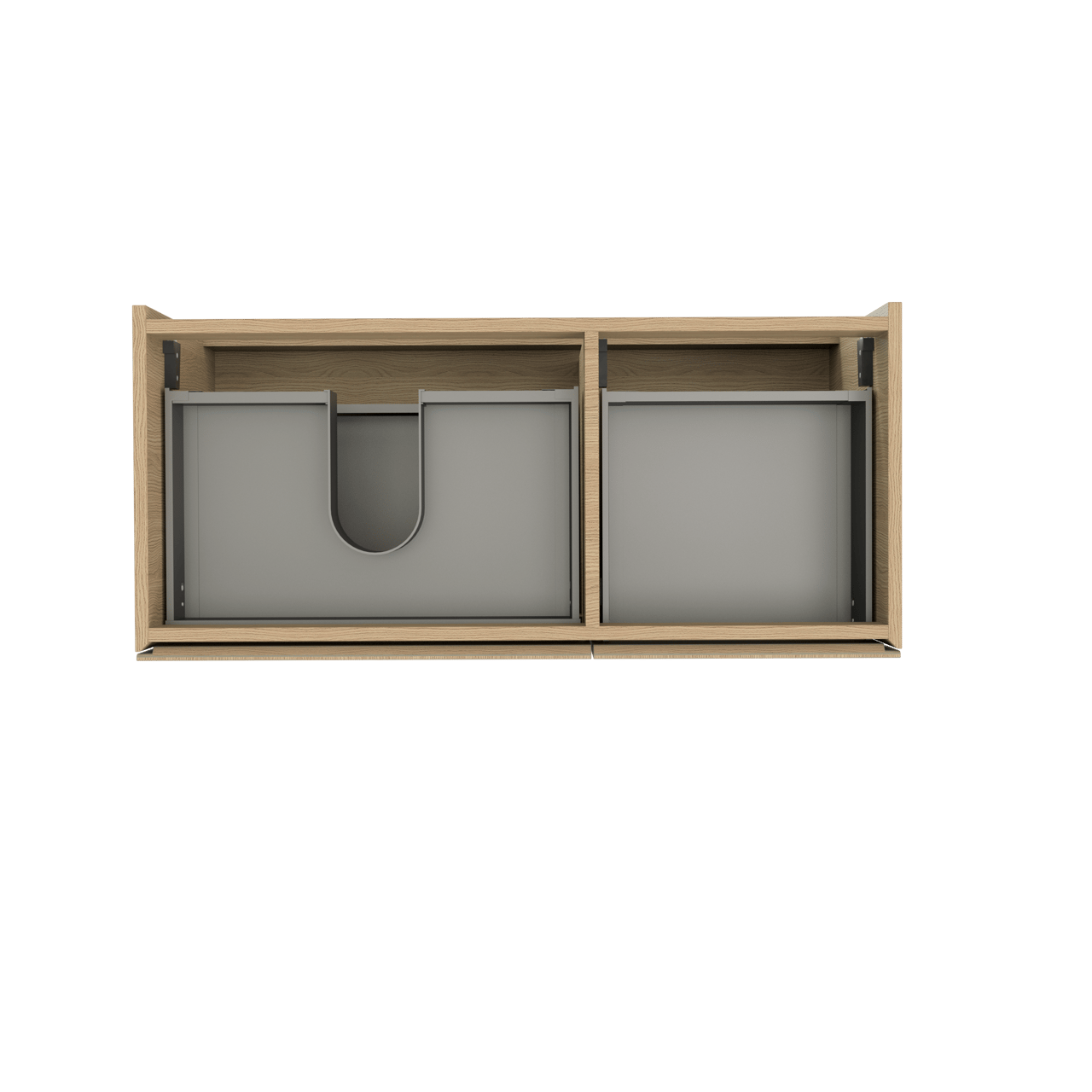 Storke Edge meuble sous-lavabo suspendu 100 x 46 cm asymétrique gauche chêne naturel 3 tiroirs