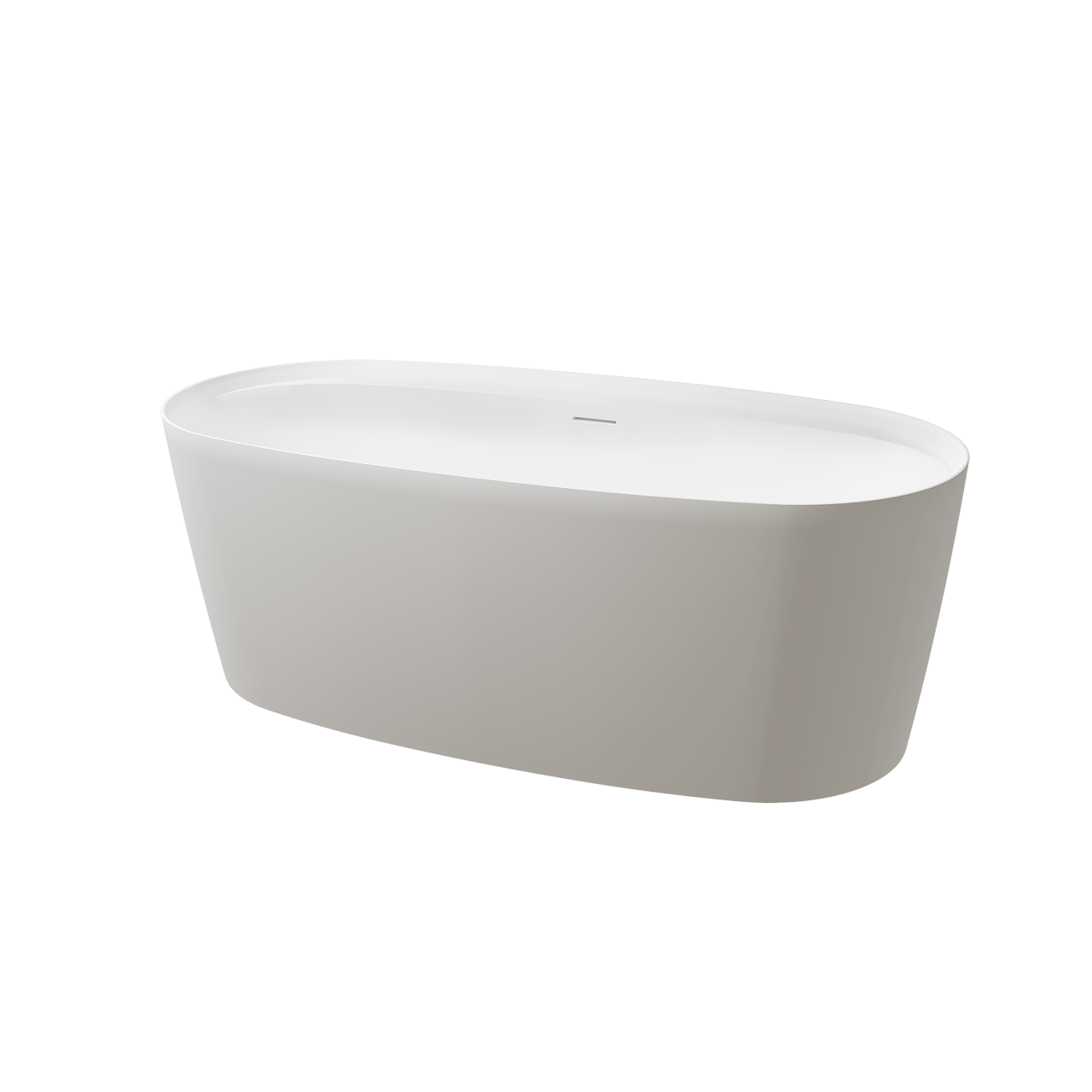 Luca Varess Sutilo ovale baignoire îlot 160 x 75 cm acrylique blanc mat avec tablette intégrée