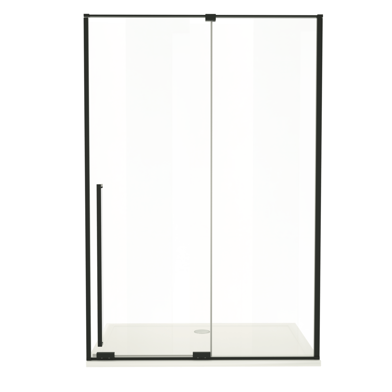 Luca Varess Stilus porte coulissante 140 x 200 cm verre transparent profil noir mat